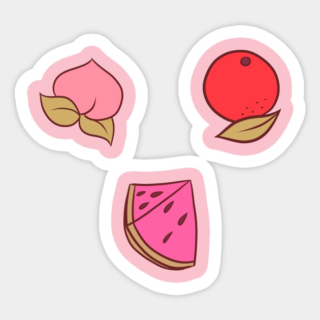 Peach Orange and Watermelon Sticker by saradaboru